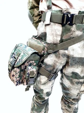 Тактическая сумка на бедро пояс набедренная черный мультикам фото