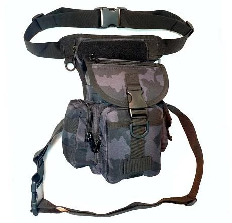 Тактическая сумка на бедро пояс набедренная черный мультикам фото