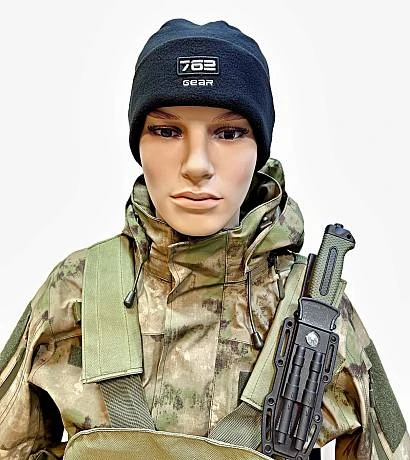 Шапка зимняя флисовая тактическая двойная Чёрная Tactica 7.62 Gear фото