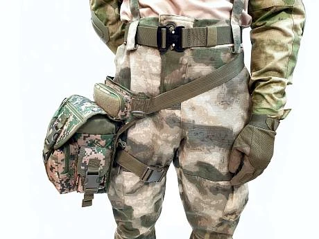 Тактическая сумка на бедро пояс набедренная черный мультикам фото