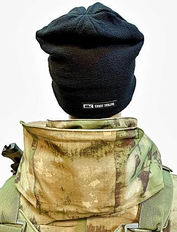 Шапка зимняя флисовая тактическая двойная Чёрная Tactica 7.62 Gear фото
