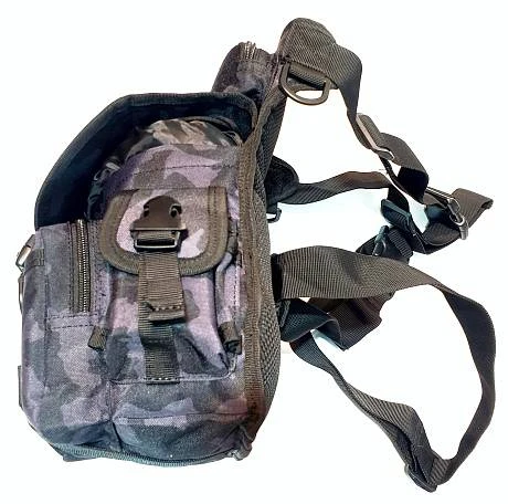 Тактическая сумка на бедро пояс набедренная черный мультикам фото