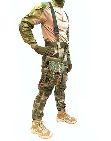 Тактическая сумка на бедро пояс набедренная черный мультикам фото