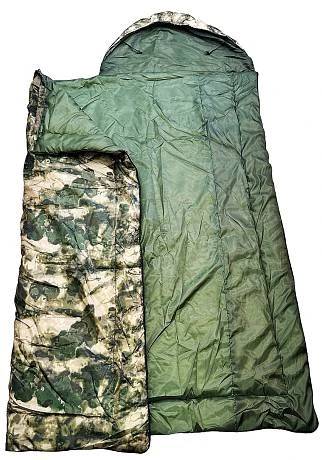 Спальный мешок с подголовником Профи 7.62 GEAR -5 зеленый кмф фото