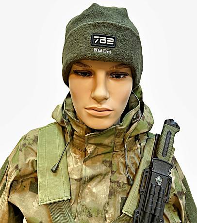Шапка зимняя флисовая тактическая двойная Олива Tactica 7.62 Gear фото