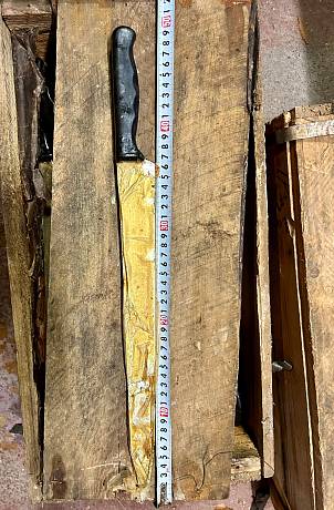 Нож поварской для ветчны армейский СССР черная рукоять фото