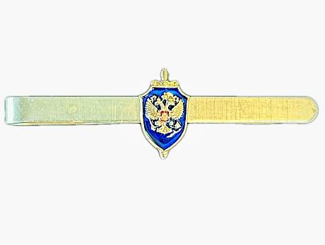 Зажим заколка для галстука ФСБ России синий фото