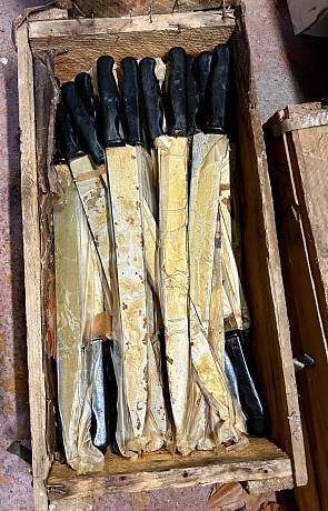 Нож поварской для ветчны армейский СССР черная рукоять фото